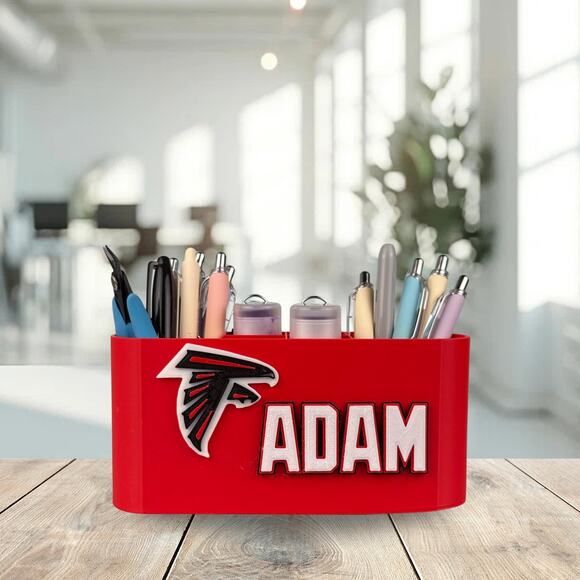 Personalized Falcons Desk Organizer, Custom Falcons Gifts, Gift for Teacher - Picture 2 of 10